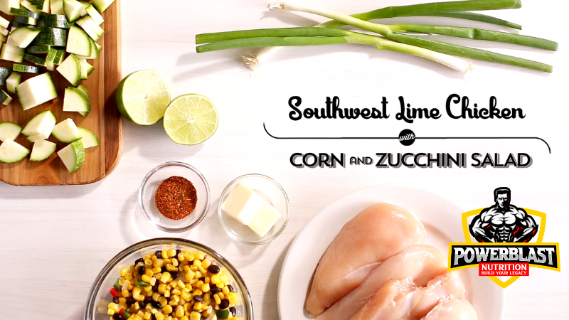 Lime Chicken with Corn and Zucchini Salad